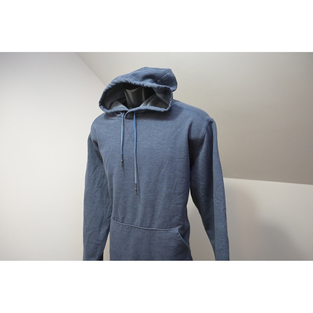 Eddie Bauer Hoodie Pullover Mens XL Blue Heathered Fleece Pocket Excellent